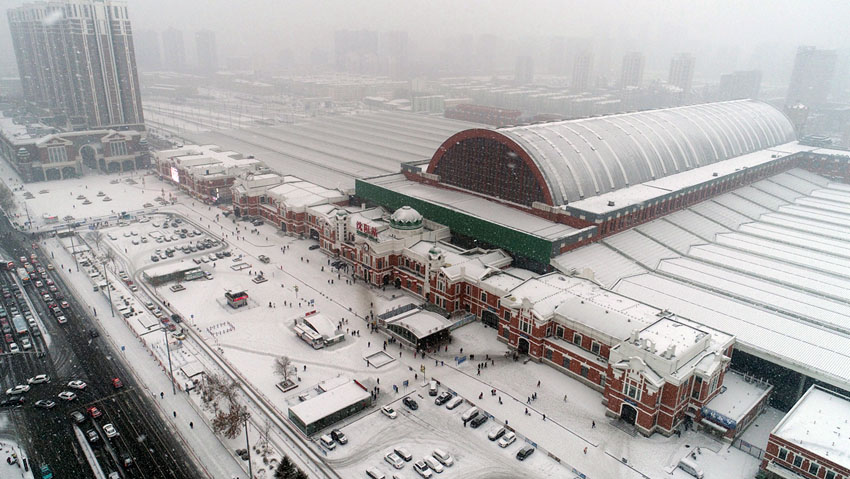 沈阳站雪景