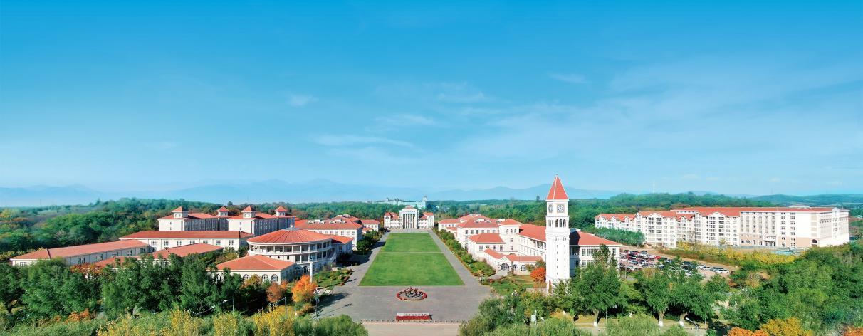 辽宁何氏医学院鸟瞰实景图