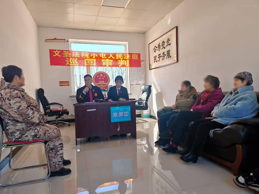 辽阳市文圣区小屯人民法庭开展巡回审判,在当地村委会成功调解一起房屋继承纠纷。