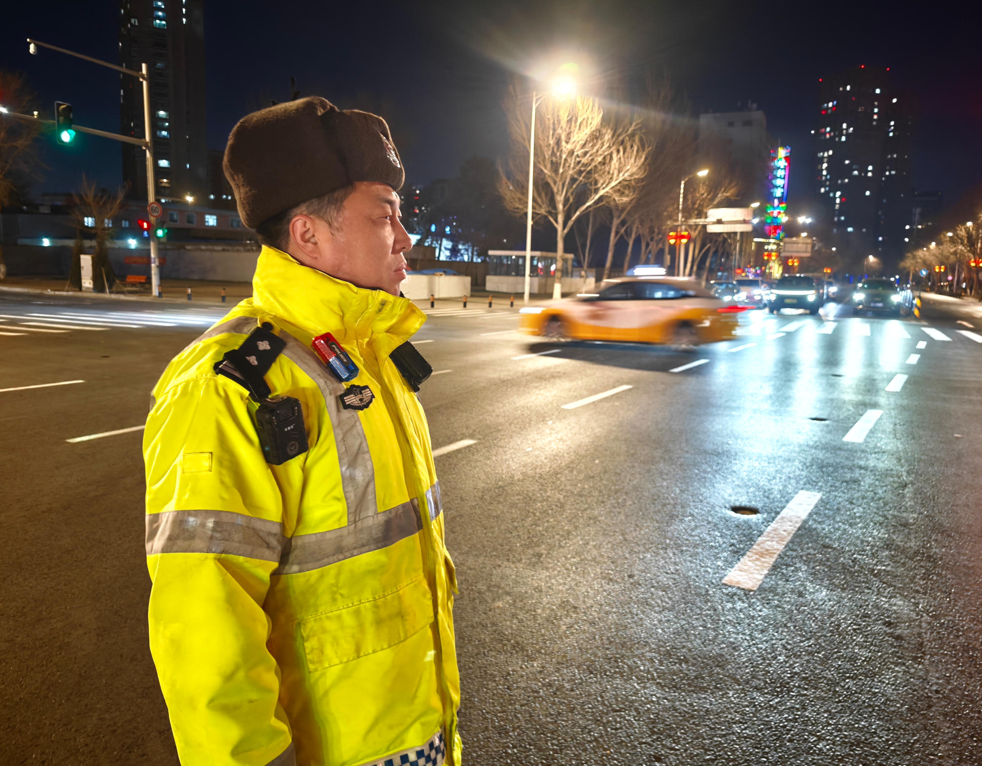 沈陽交警：除夕夜，我在崗！沈陽市公安局交通警察局供圖