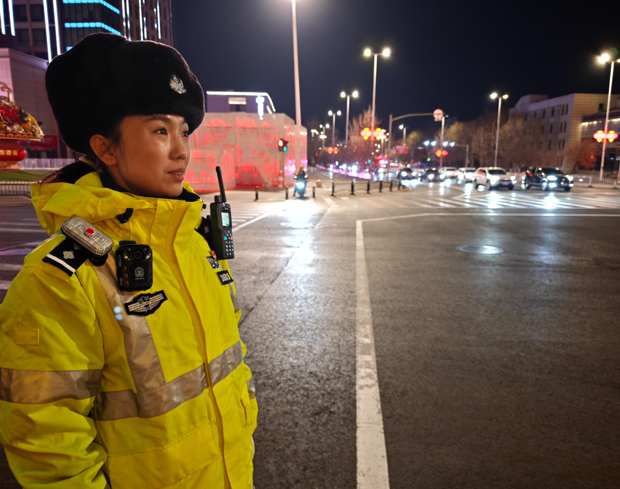 沈陽交警：除夕夜，我在崗！沈陽市公安局交通警察局供圖