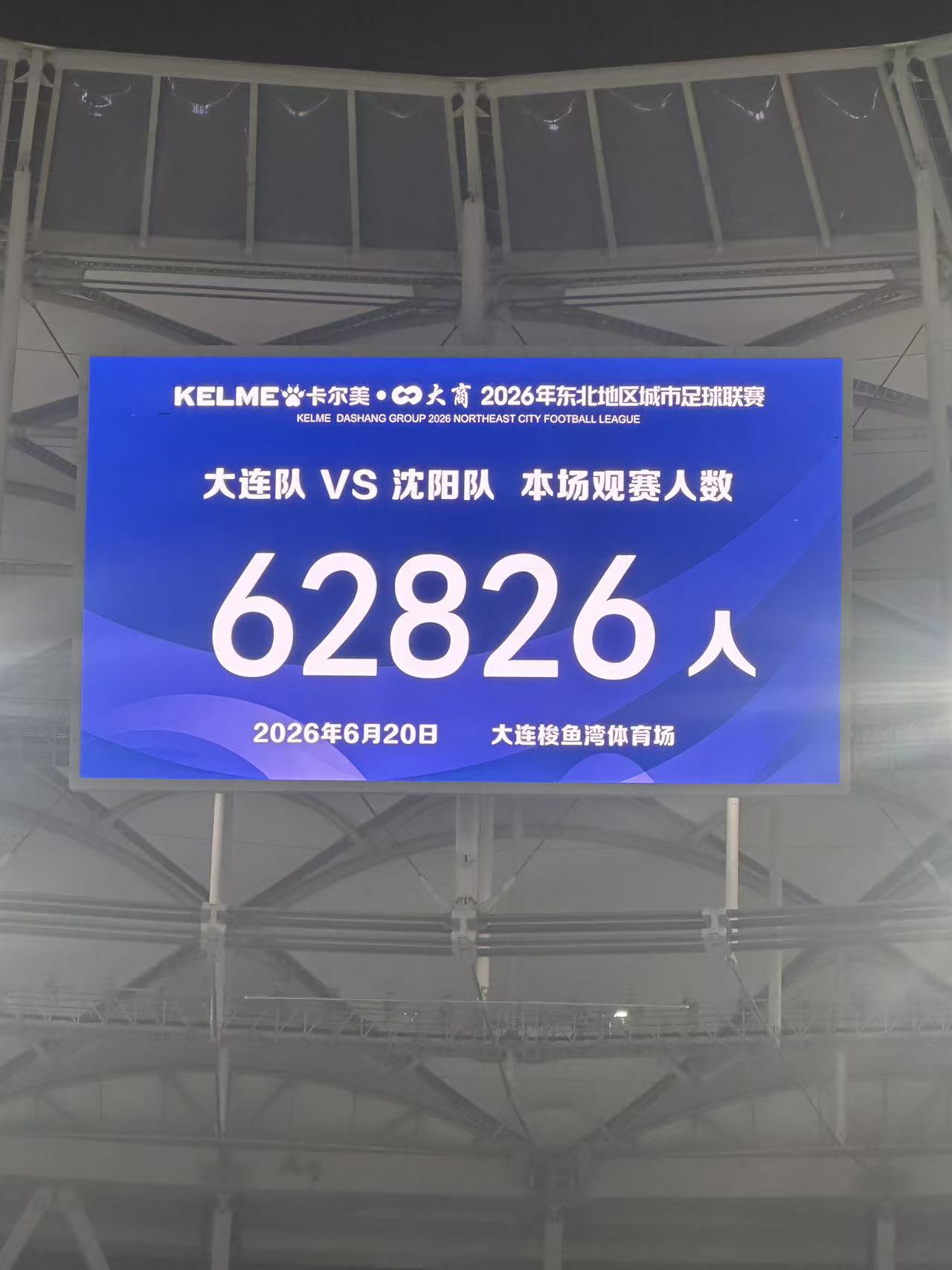 62826！“东北超”大连梭鱼湾足球场观赛人数刷新历史纪录【5】
